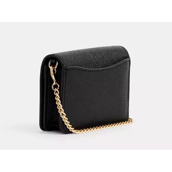 NWT Coach Mini Wallet On A Chain Black - Picture 2 of 6